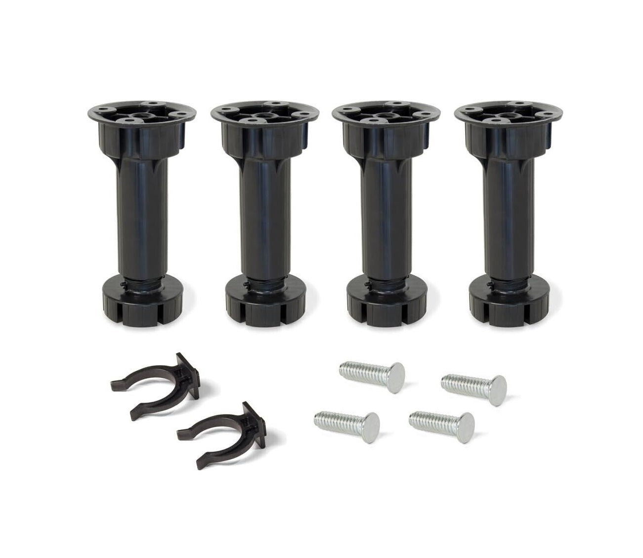 Adjustable feet for furniture and kitchens in PVC