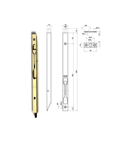 Recessed lever bolt