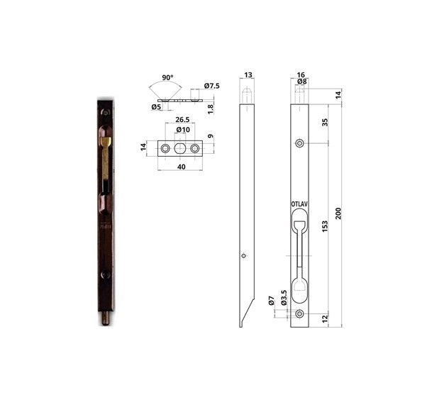 Recessed lever bolt