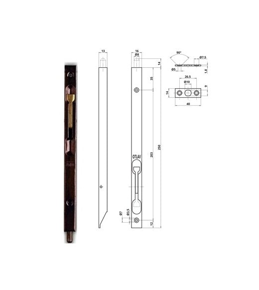 Recessed lever bolt