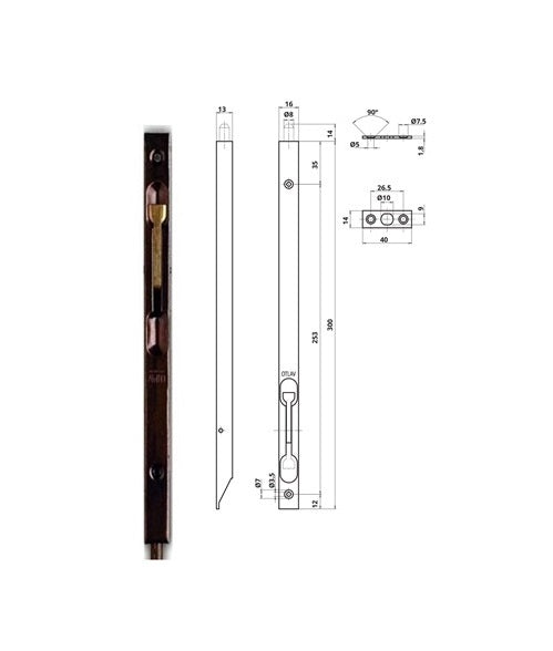 Recessed lever bolt