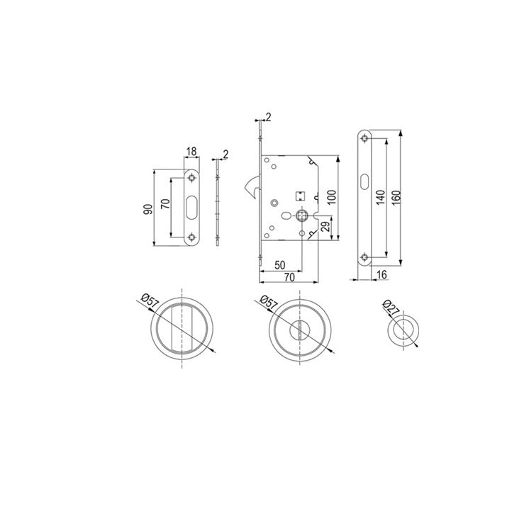 Round kit for sliding doors