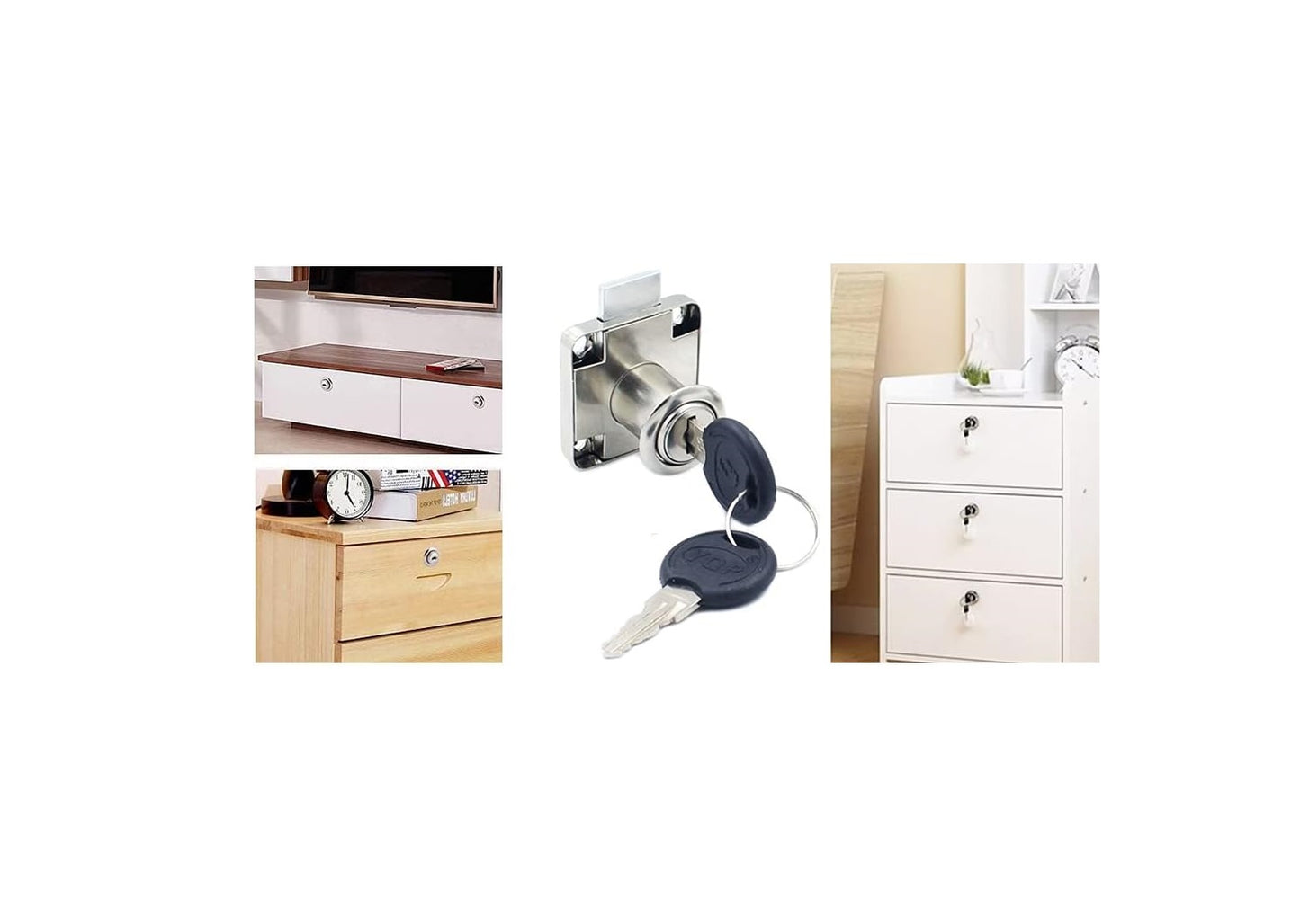 Lock with cylinder for furniture and drawers