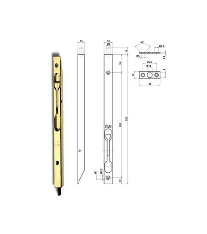Recessed lever bolt