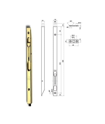 Recessed lever bolt