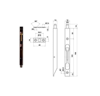 Recessed lever bolt